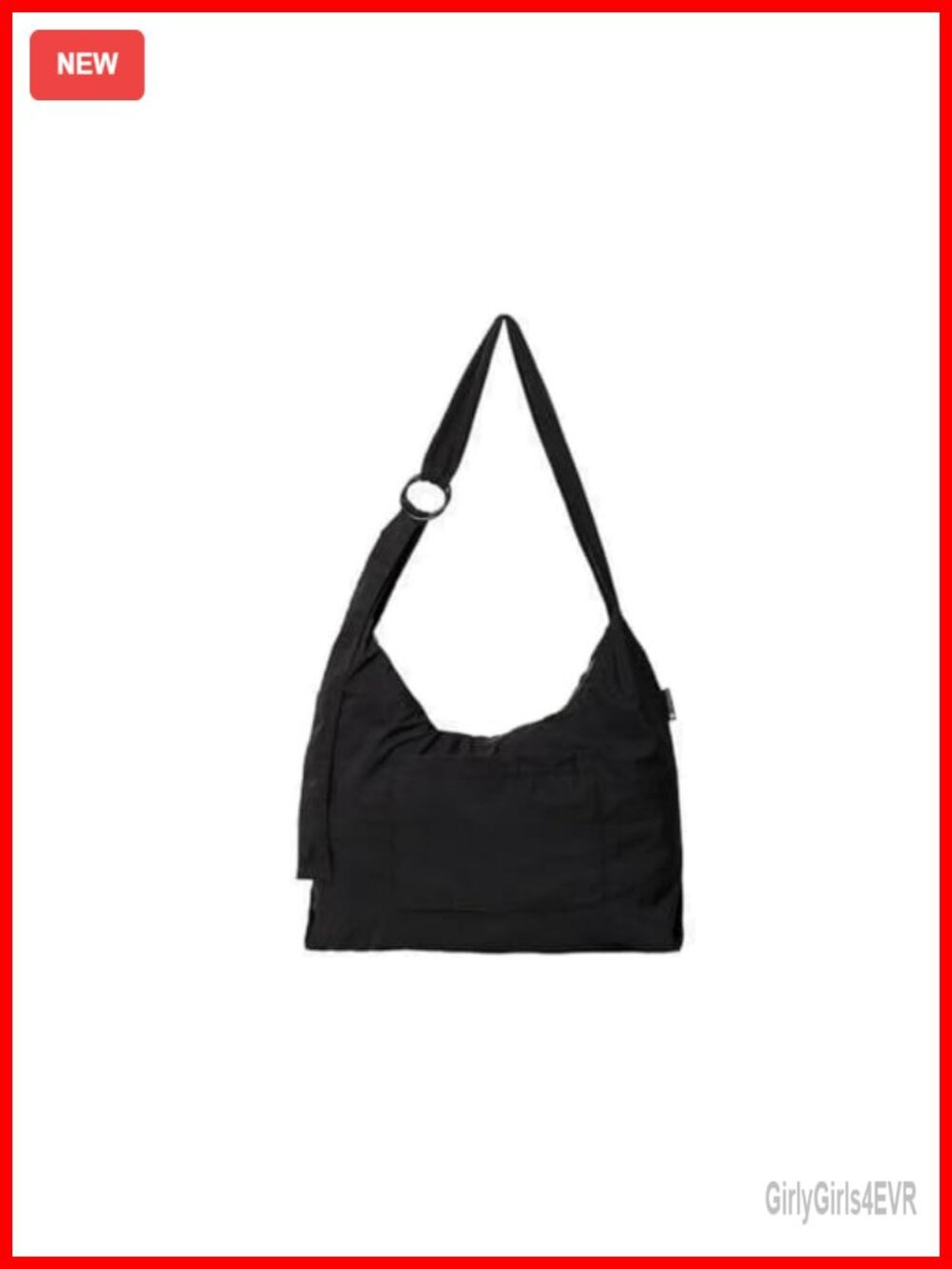 Unstructured Foldable Crescent Sling Purse with Adjustable Strap, Nylon
